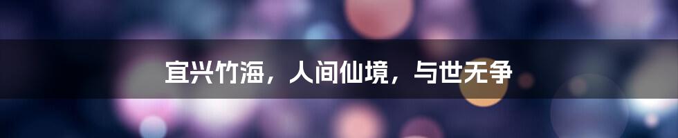 宜兴竹海，人间仙境，与世无争