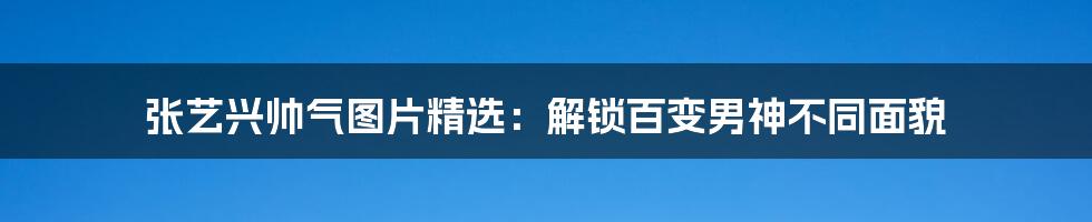 张艺兴帅气图片精选：解锁百变男神不同面貌