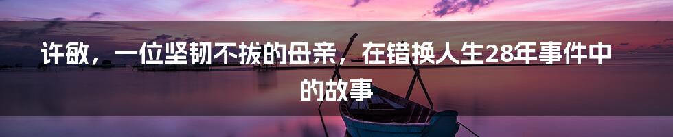 许敏，一位坚韧不拔的母亲，在错换人生28年事件中的故事