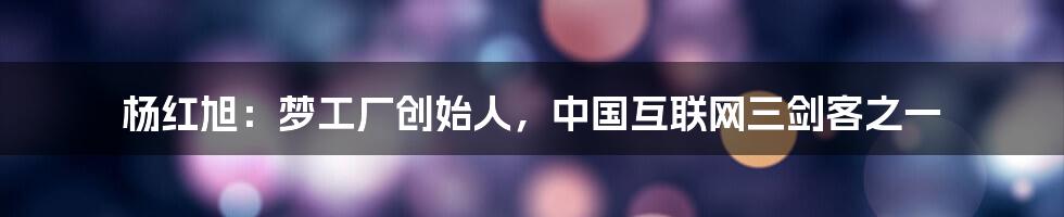 杨红旭：梦工厂创始人，中国互联网三剑客之一