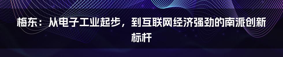 梅东：从电子工业起步，到互联网经济强劲的南派创新标杆