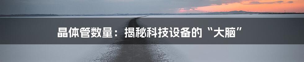 晶体管数量：揭秘科技设备的“大脑”