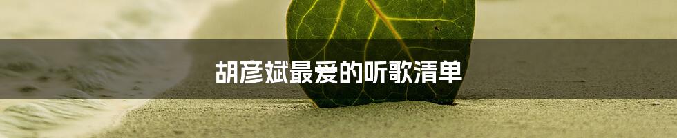 胡彦斌最爱的听歌清单