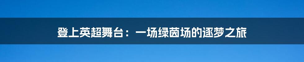 登上英超舞台：一场绿茵场的逐梦之旅