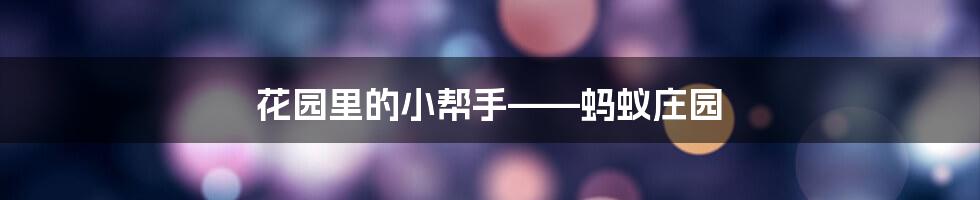 花园里的小帮手——蚂蚁庄园