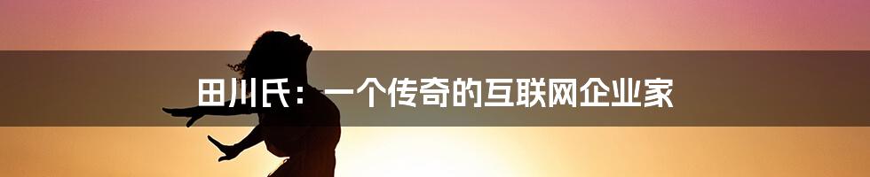 田川氏：一个传奇的互联网企业家