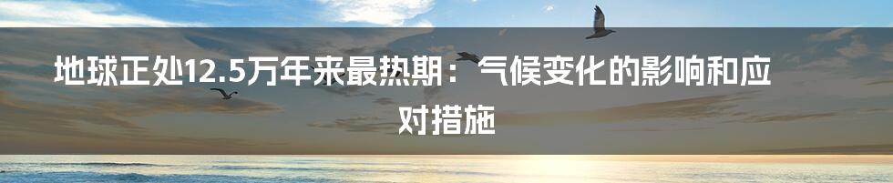 地球正处12.5万年来最热期：气候变化的影响和应对措施