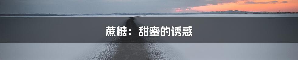 蔗糖：甜蜜的诱惑