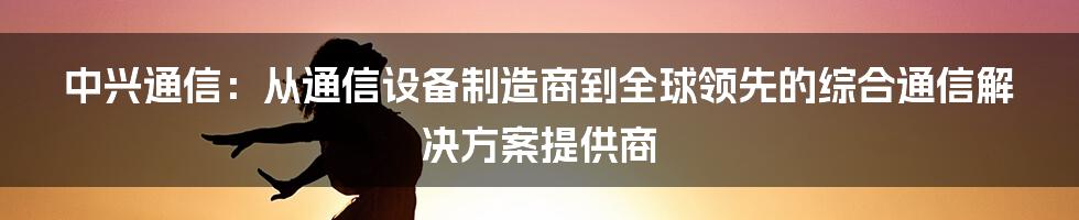 中兴通信：从通信设备制造商到全球领先的综合通信解决方案提供商