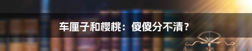 车厘子和樱桃：傻傻分不清？