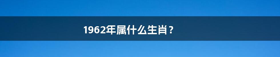 1962年属什么生肖？