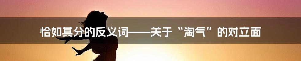 恰如其分的反义词——关于“淘气”的对立面