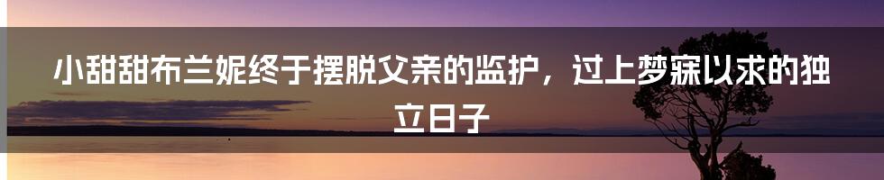 小甜甜布兰妮终于摆脱父亲的监护，过上梦寐以求的独立日子