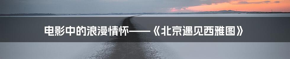 电影中的浪漫情怀——《北京遇见西雅图》