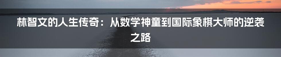 林智文的人生传奇：从数学神童到国际象棋大师的逆袭之路