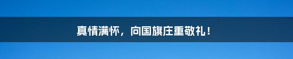 真情满怀，向国旗庄重敬礼！