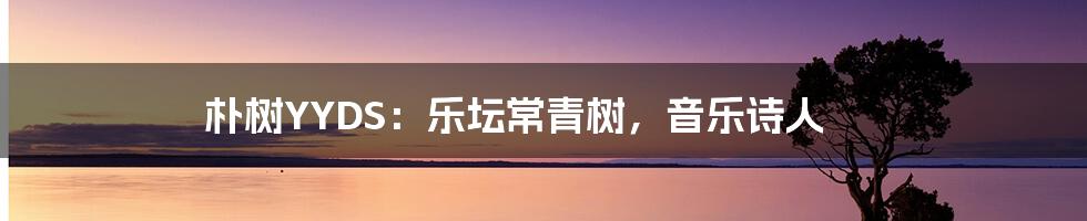 朴树YYDS：乐坛常青树，音乐诗人