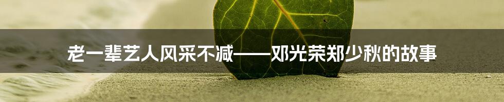 老一辈艺人风采不减——邓光荣郑少秋的故事