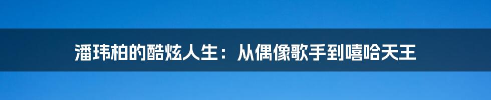 潘玮柏的酷炫人生：从偶像歌手到嘻哈天王