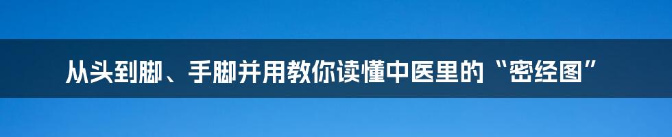 从头到脚、手脚并用教你读懂中医里的“密经图”