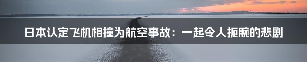 日本认定飞机相撞为航空事故：一起令人扼腕的悲剧