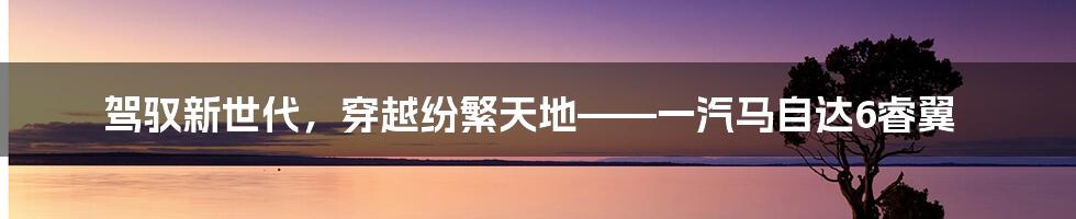 驾驭新世代，穿越纷繁天地——一汽马自达6睿翼