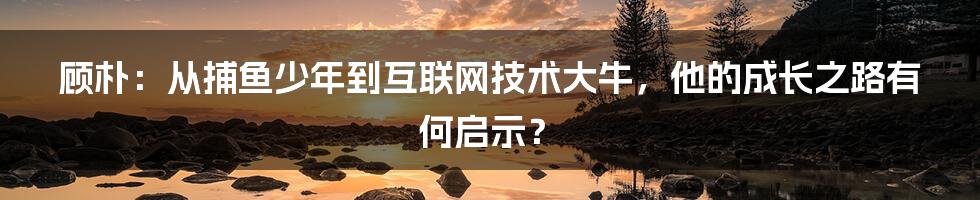 顾朴：从捕鱼少年到互联网技术大牛，他的成长之路有何启示？