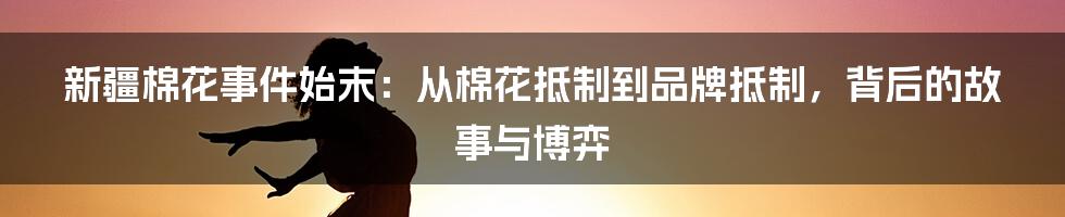 新疆棉花事件始末：从棉花抵制到品牌抵制，背后的故事与博弈