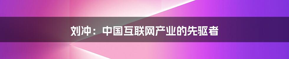 刘冲：中国互联网产业的先驱者