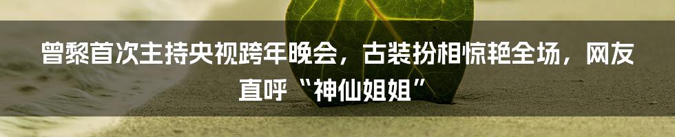 曾黎首次主持央视跨年晚会，古装扮相惊艳全场，网友直呼“神仙姐姐”