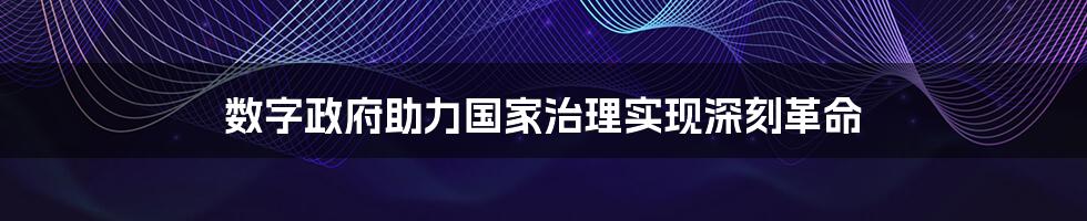 数字政府助力国家治理实现深刻革命