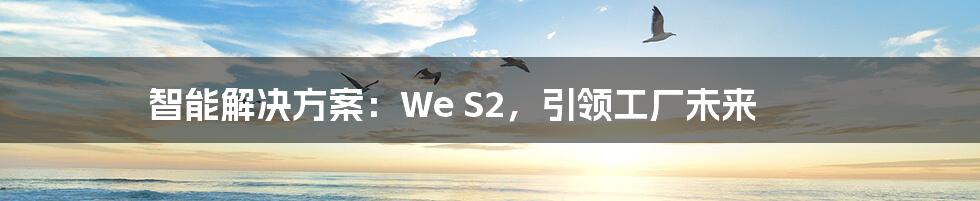 智能解决方案：We S2，引领工厂未来