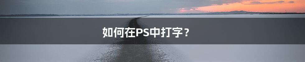 如何在PS中打字？