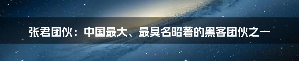 张君团伙：中国最大、最臭名昭著的黑客团伙之一