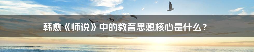 韩愈《师说》中的教育思想核心是什么？