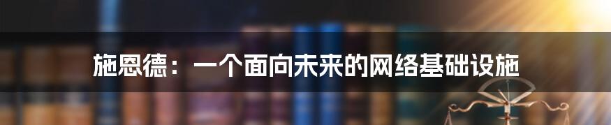 施恩德：一个面向未来的网络基础设施