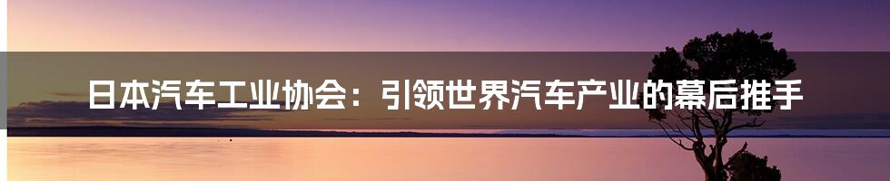 日本汽车工业协会：引领世界汽车产业的幕后推手