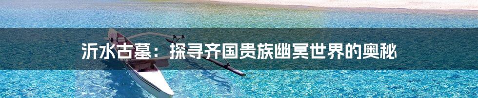 沂水古墓：探寻齐国贵族幽冥世界的奥秘