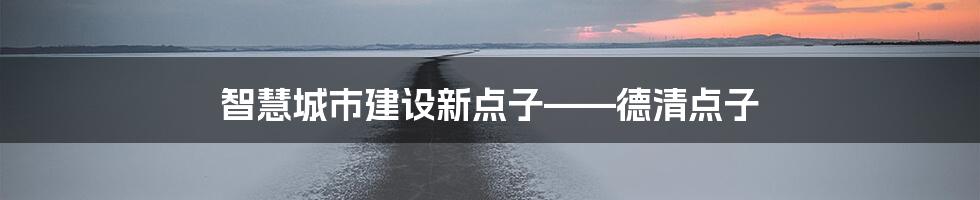 智慧城市建设新点子——德清点子