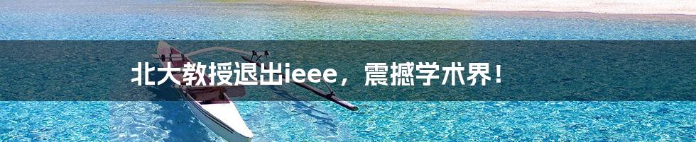 北大教授退出ieee，震撼学术界！