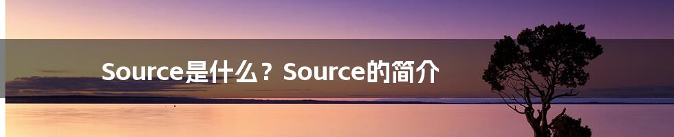 Source是什么？Source的简介