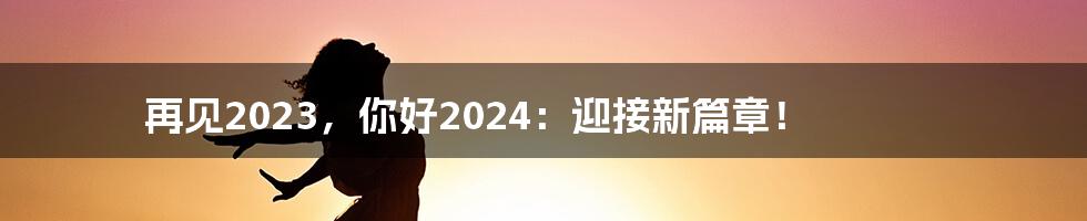 再见2023，你好2024：迎接新篇章！