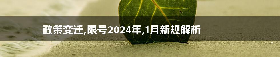 政策变迁,限号2024年,1月新规解析