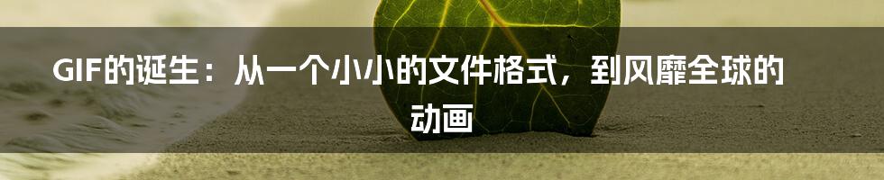 GIF的诞生：从一个小小的文件格式，到风靡全球的动画