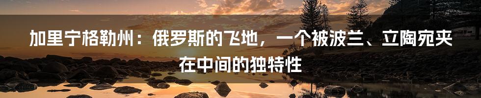 加里宁格勒州：俄罗斯的飞地，一个被波兰、立陶宛夹在中间的独特性