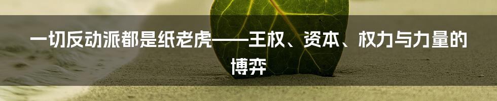 一切反动派都是纸老虎——王权、资本、权力与力量的博弈