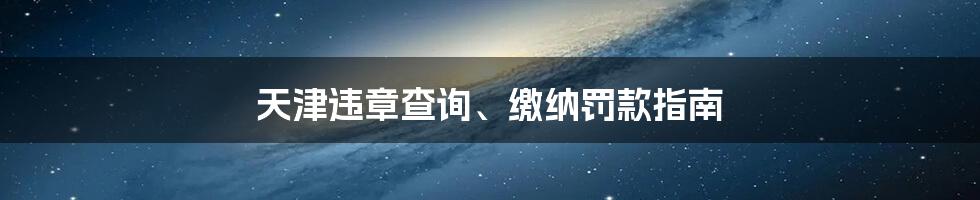 天津违章查询、缴纳罚款指南