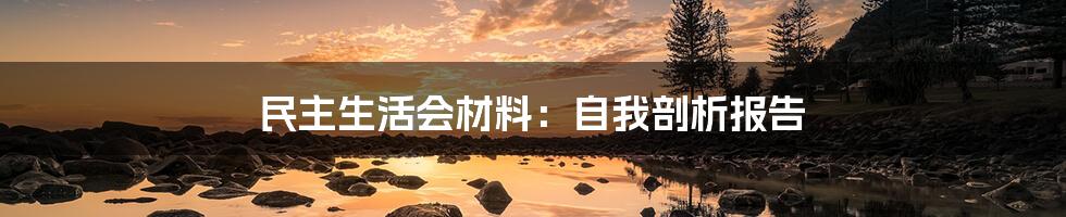 民主生活会材料：自我剖析报告