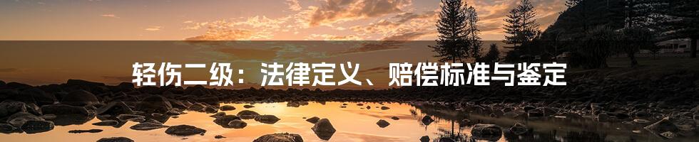 轻伤二级：法律定义、赔偿标准与鉴定