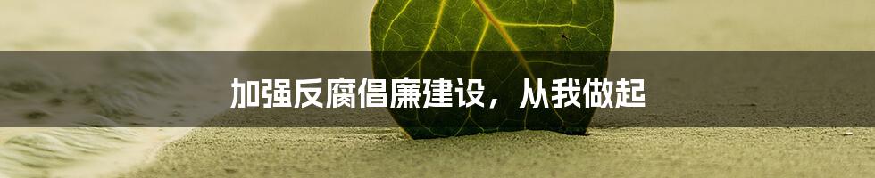 加强反腐倡廉建设，从我做起